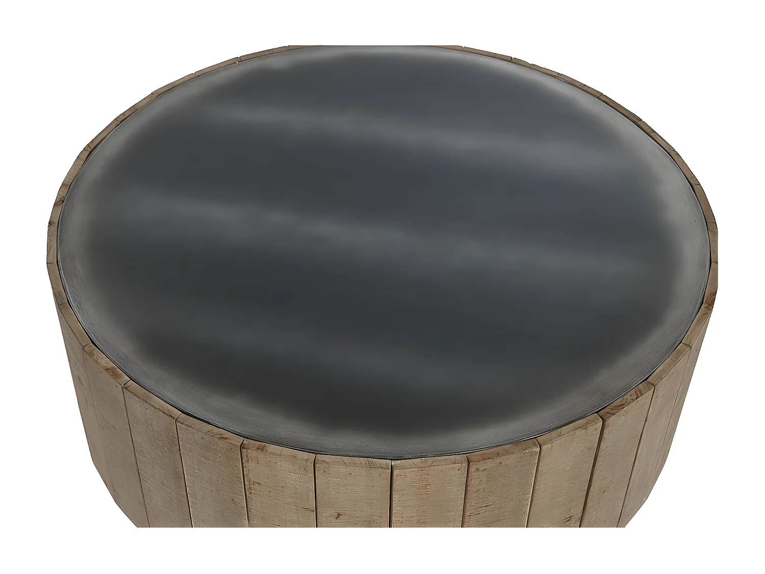 Table basse, table de salon ronde en bois coloris naturel - diamètre 90 x hauteur 30 cm