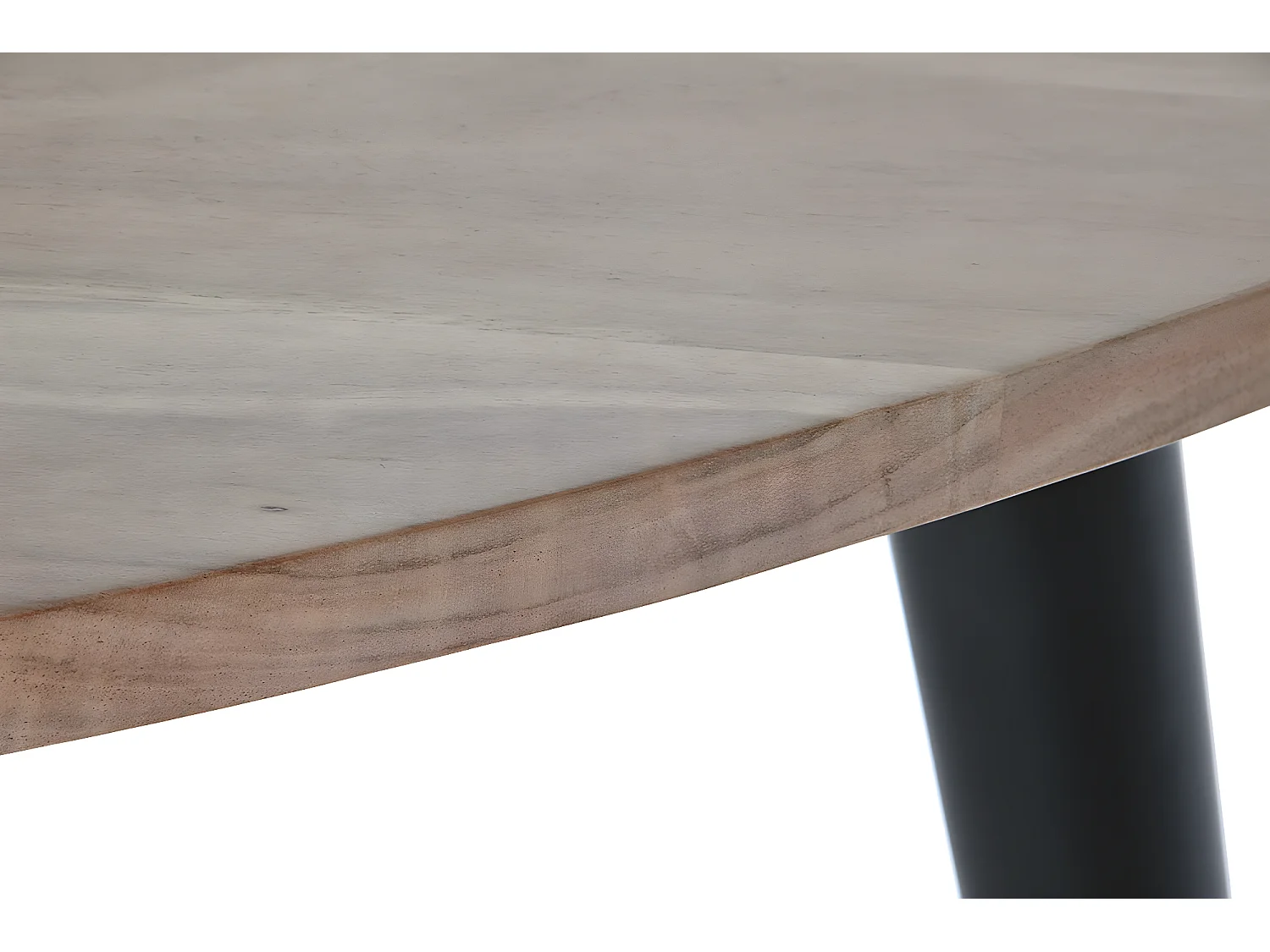 Table basse, table de salon en bois d'acacia coloris naturel et métal noir - longueur 90 x profondeur 90 x Hauteur 76 cm