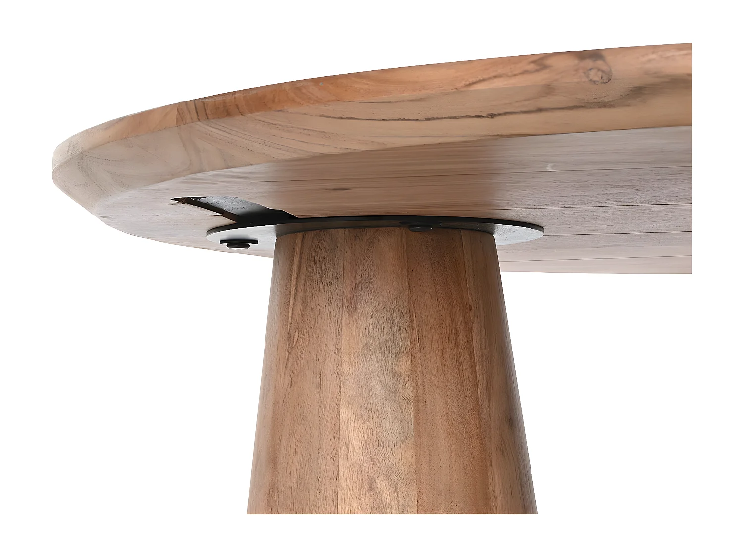 Table basse, table de salon en bois d'acacia coloris naturel - diamètre 100 x Hauteur 43 cm