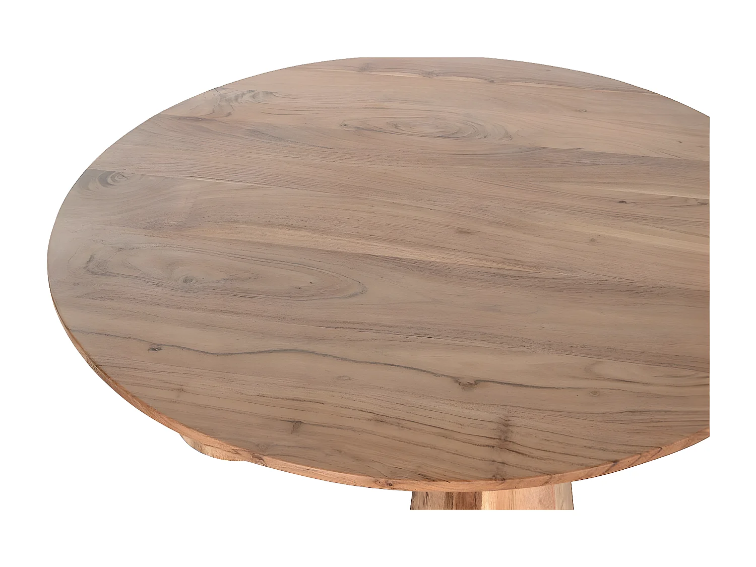 Table basse, table de salon en bois d'acacia coloris naturel - diamètre 100 x Hauteur 43 cm