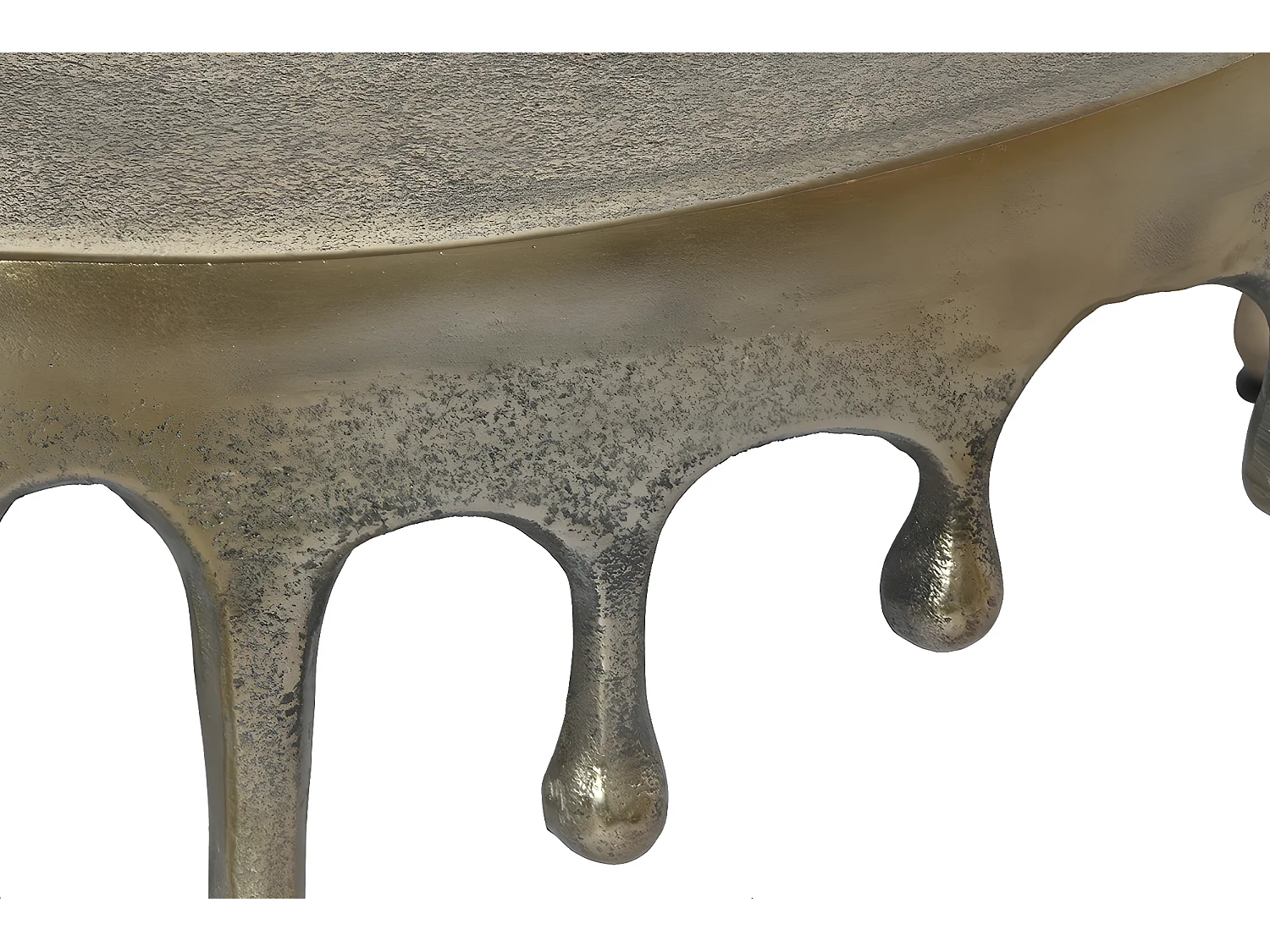 Table basse, table de salon ronde en aluminium coloris doré - diamètre 75 x Hauteur 40 cm