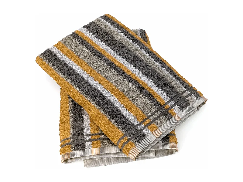 Lot de 2 torchons de cuisine 50x50cm coton CITY jaune