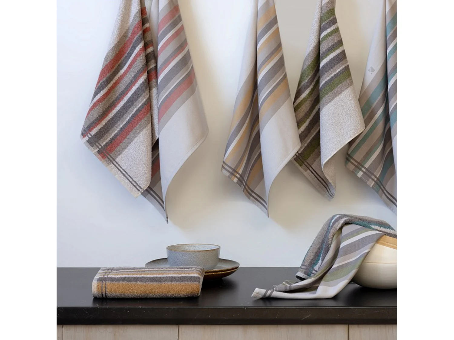 Lot de 2 torchons de cuisine 50x70cm coton CITY bleu