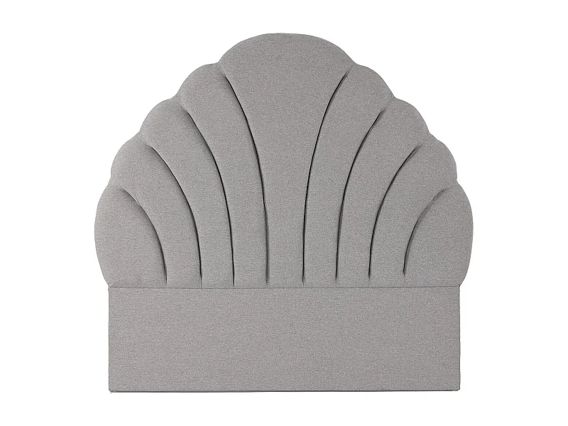 Tête de lit en bois et polyester coloris gris - longueur  157 x profondeur 8 x Hauteur 160 cm