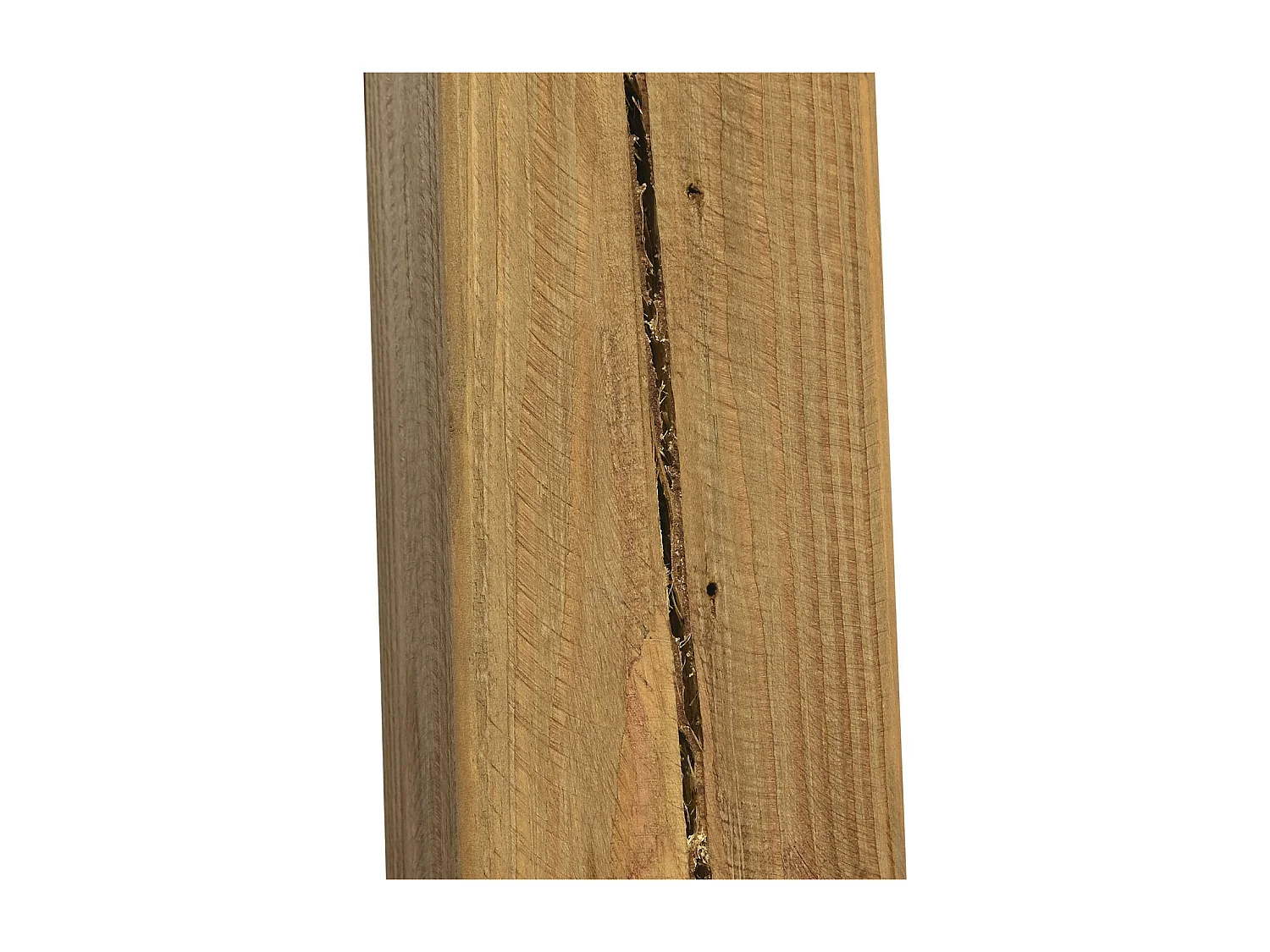 Lit adulte en bois de pin recyclé coloris naturel - longueur 202 x profondeur 222 x Hauteur 215  cm