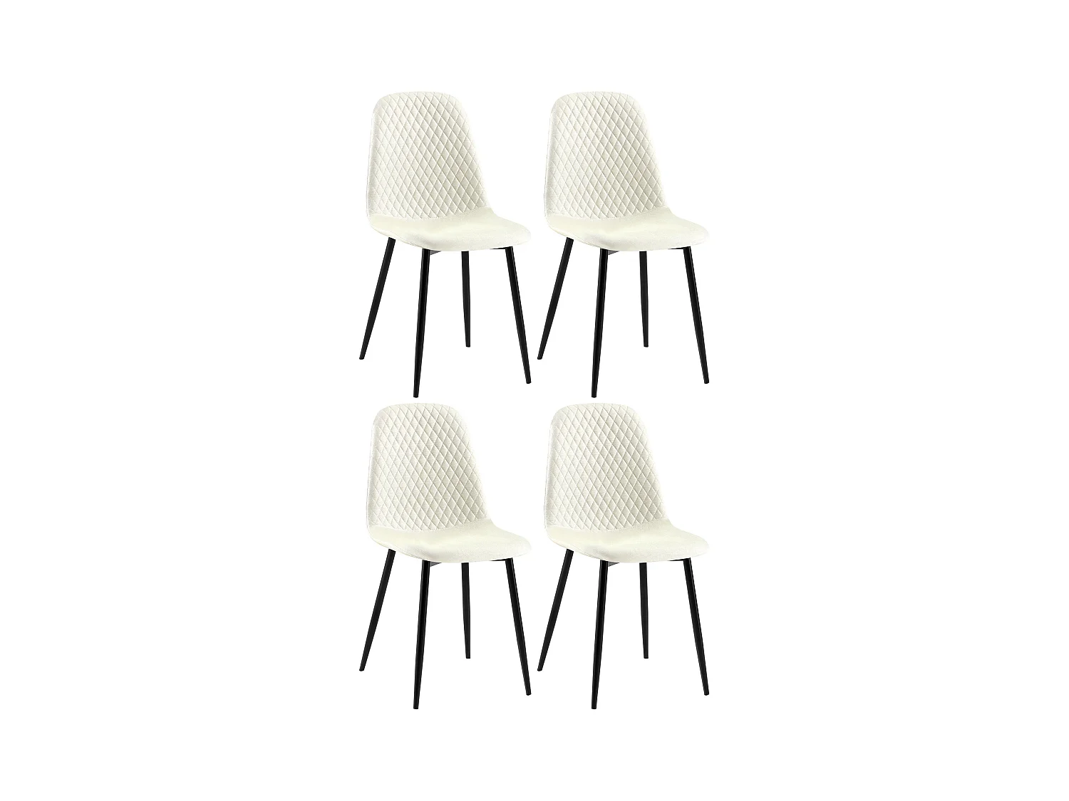 Lot de 4  chaise salle à manger - Tissu - Crème - Giverny