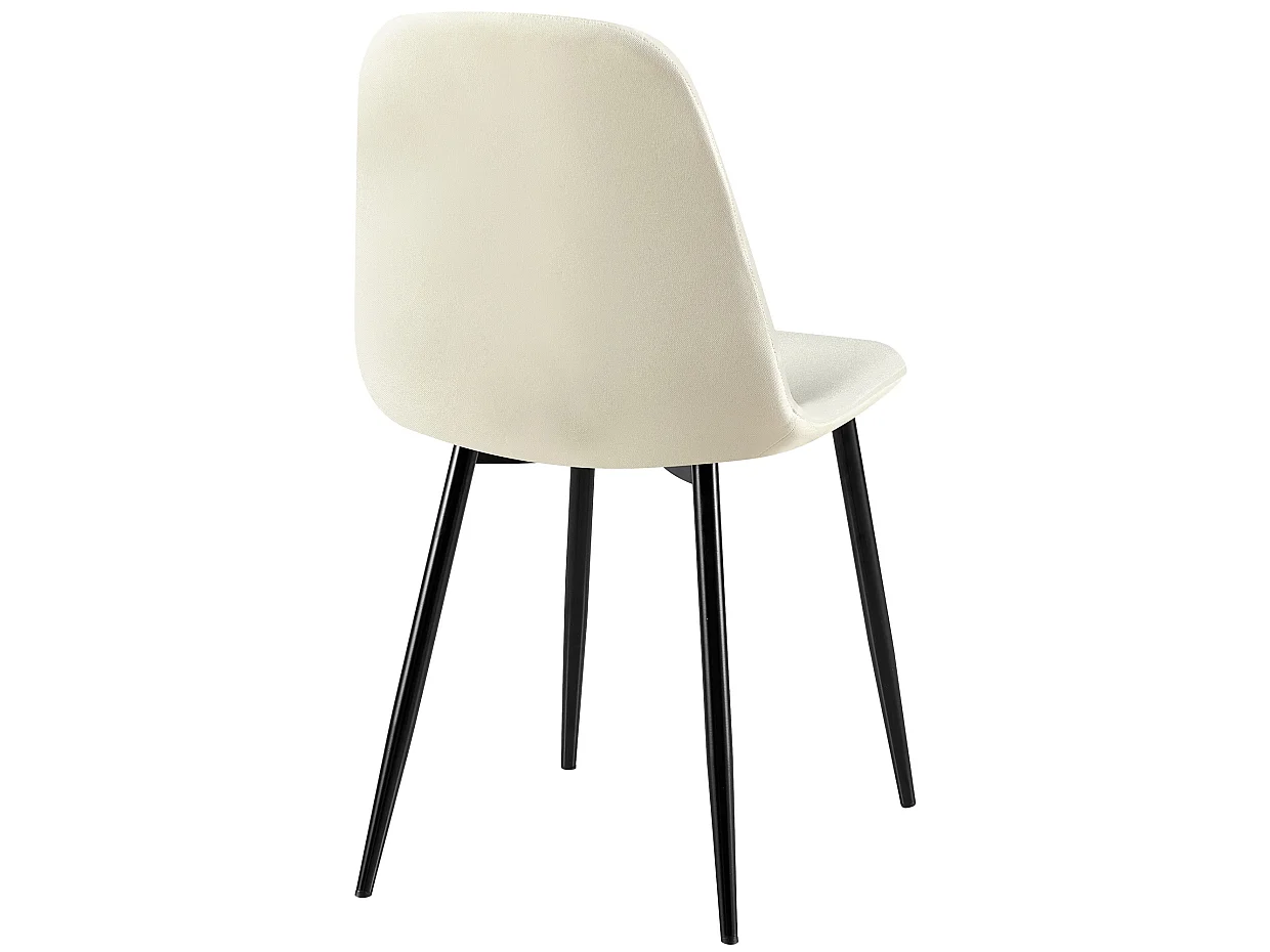 Lot de 4  chaise salle à manger - Tissu - Crème - Giverny