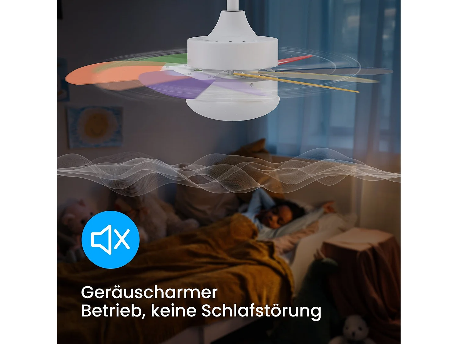 NETTLIFE Ventilateur de plafond blanc avec éclairage, télécommande, silencieux, avec minuterie, 6 pales, pour chambre à coucher