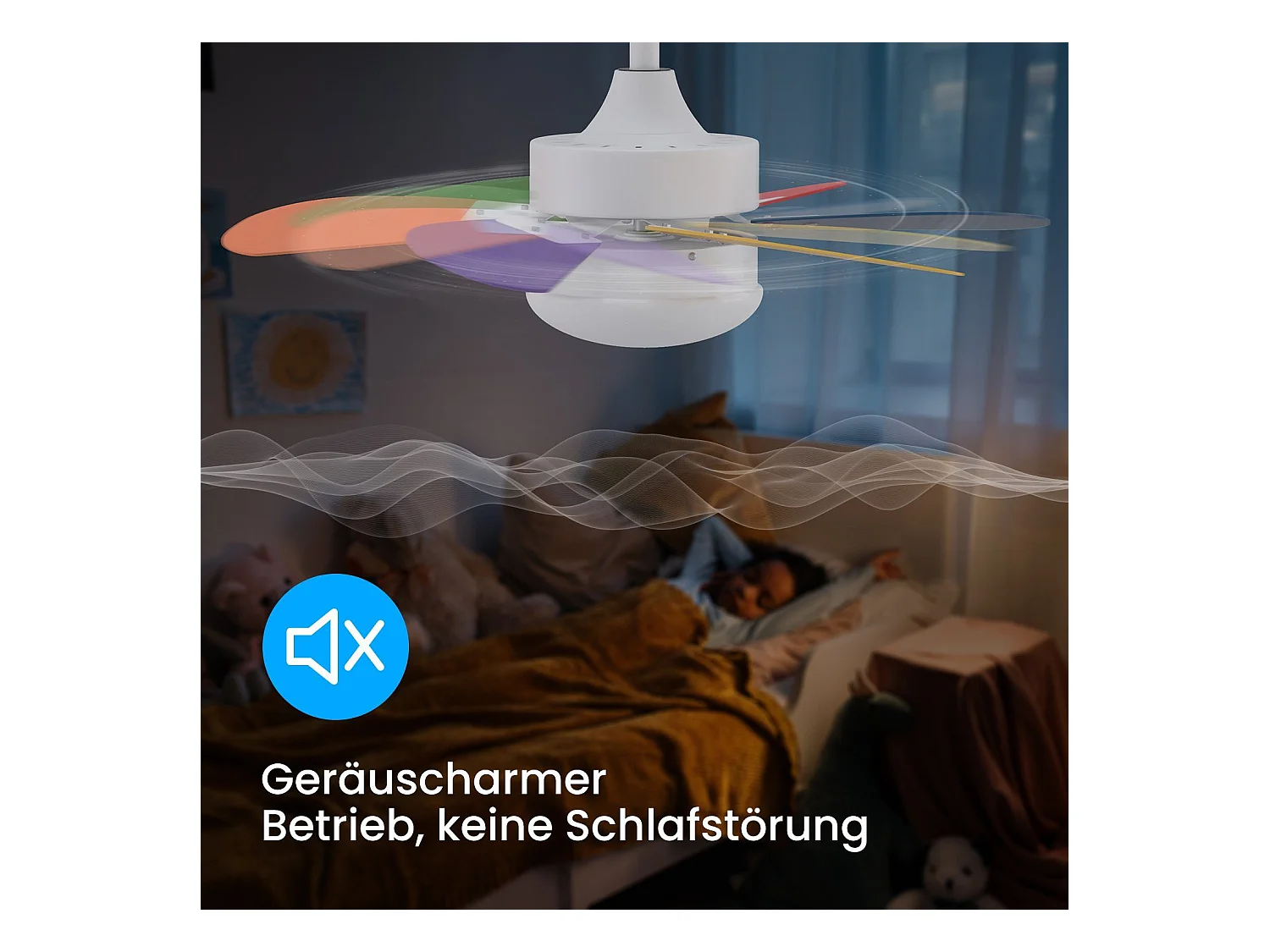 NETTLIFE Ventilateur de plafond blanc avec éclairage, télécommande, silencieux, avec minuterie, 6 pales, pour chambre à coucher