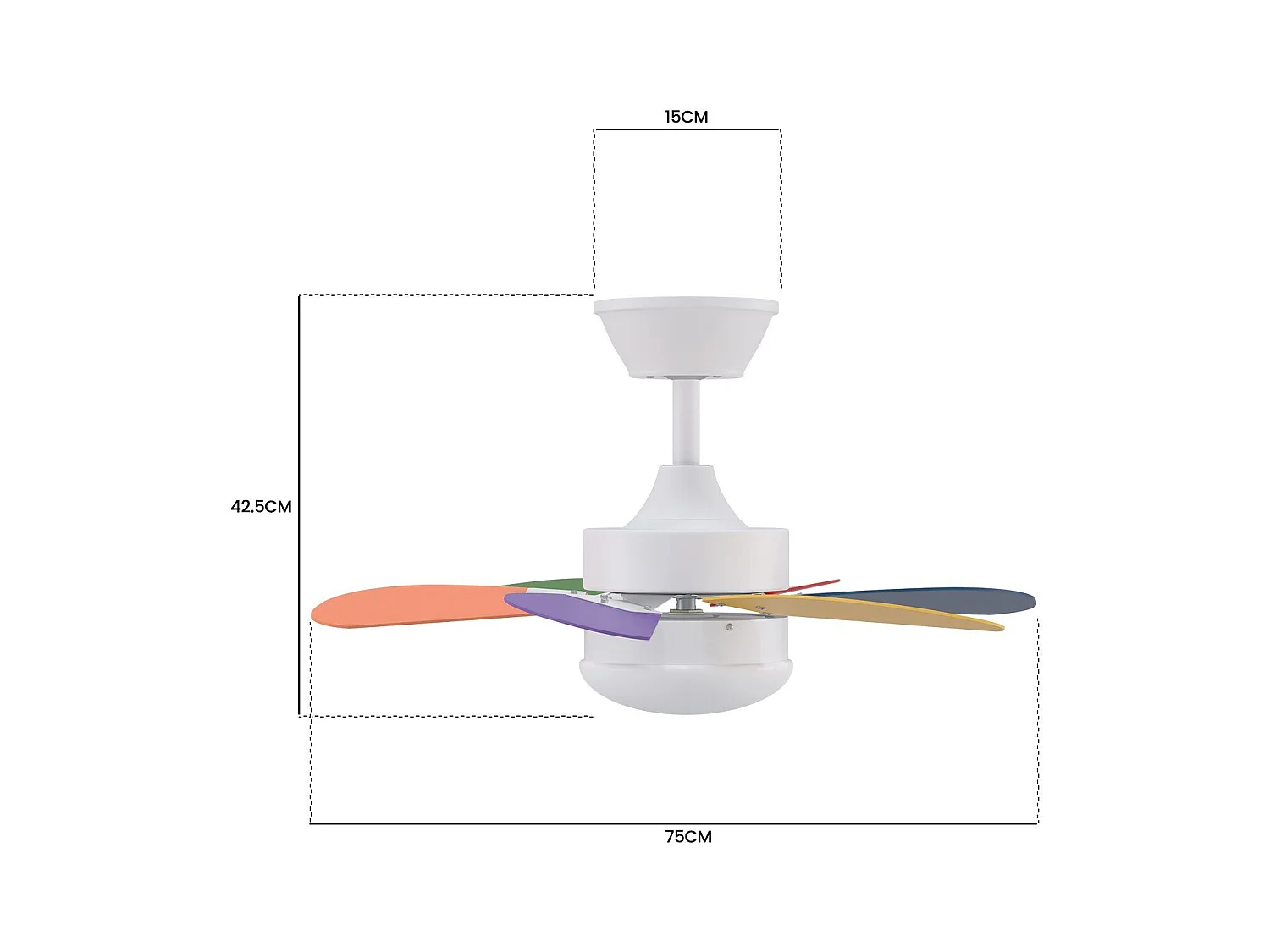 NETTLIFE Ventilateur de plafond blanc avec éclairage, télécommande, silencieux, avec minuterie, 6 pales, pour chambre à coucher