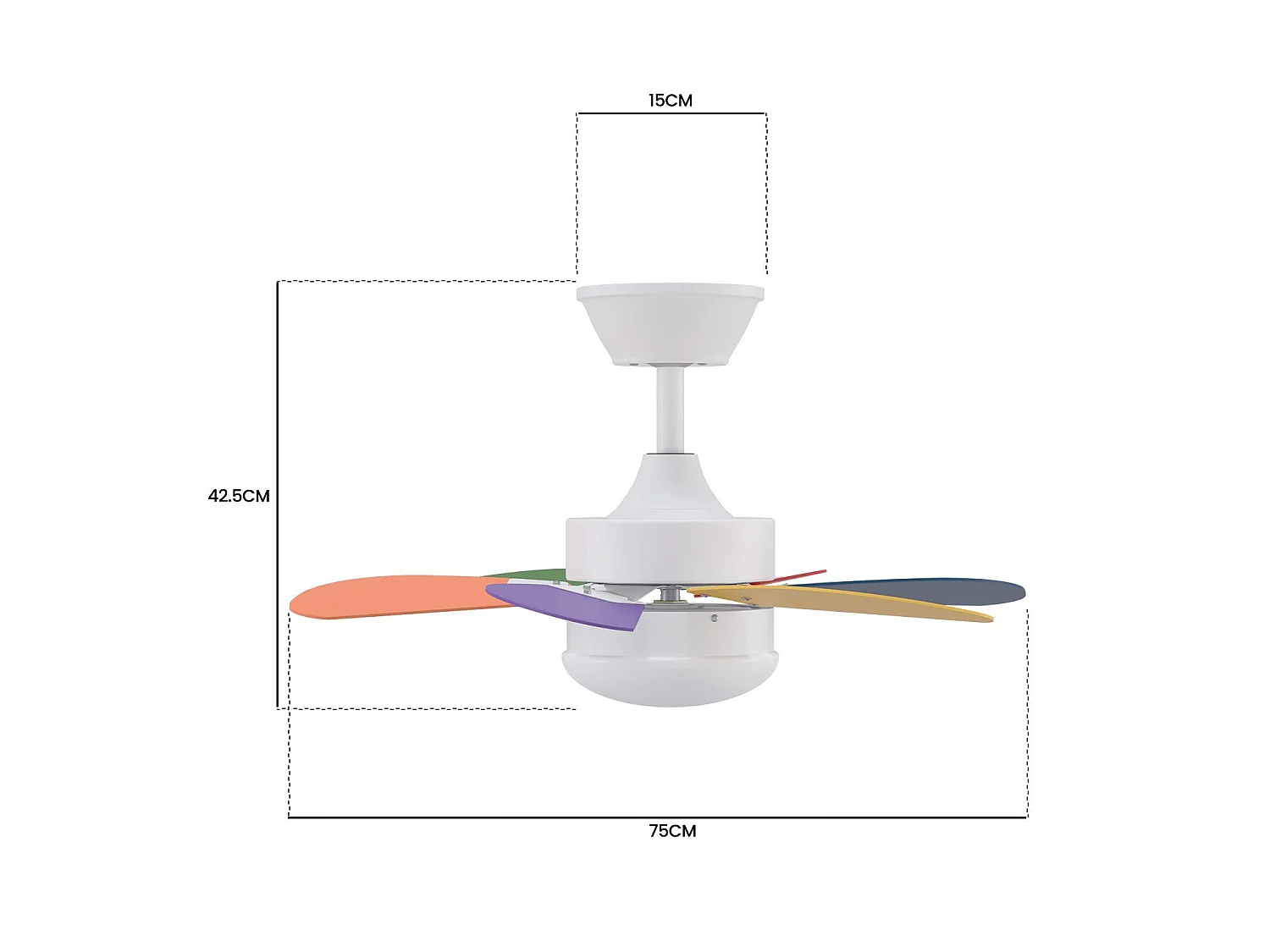 NETTLIFE Ventilateur de plafond blanc avec éclairage, télécommande, silencieux, avec minuterie, 6 pales, pour chambre à coucher