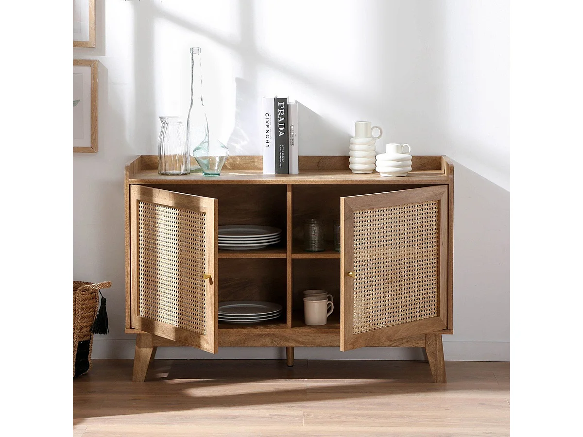 Aparador 2 puertas ratán L110 cm - PALMO