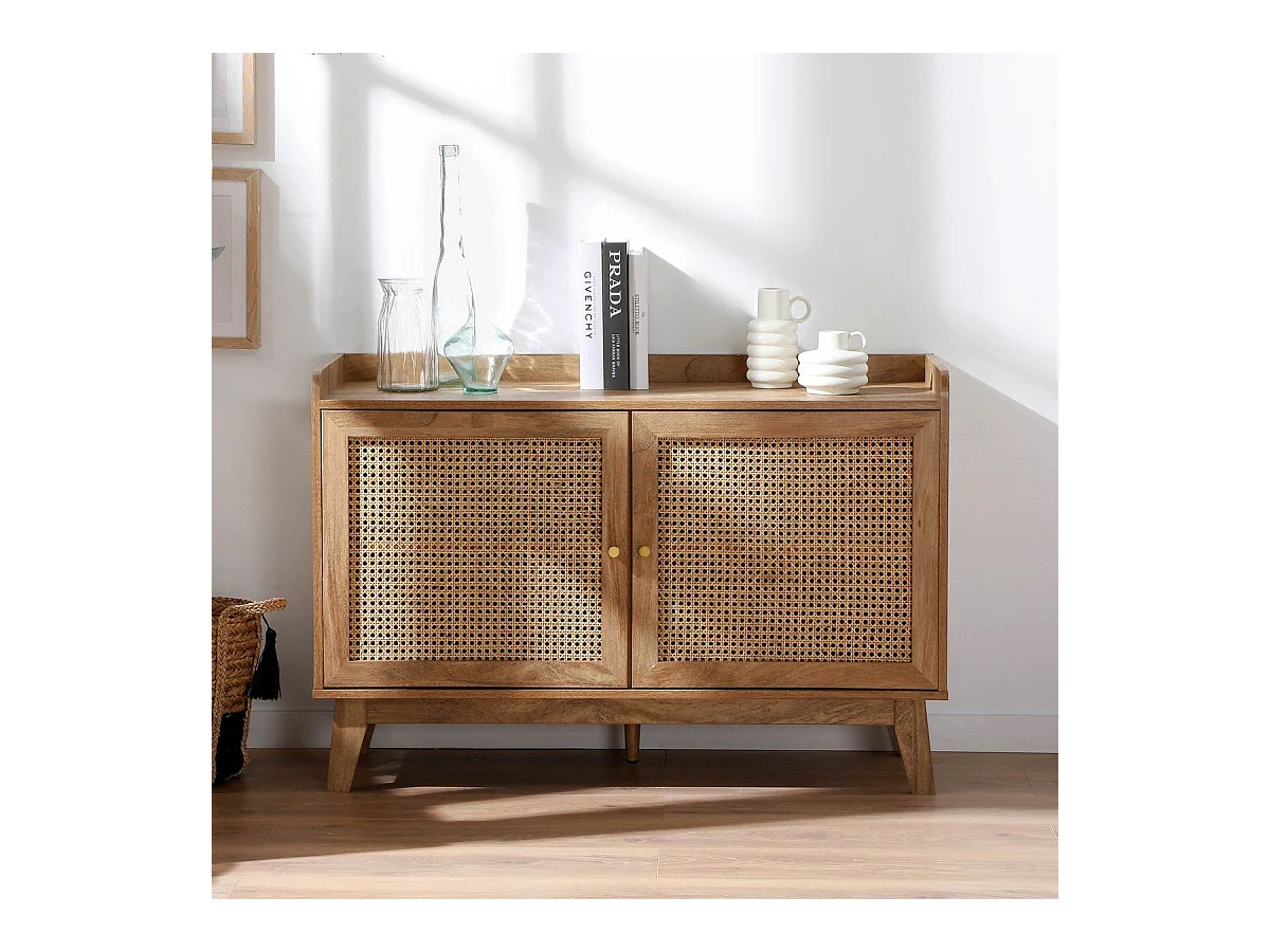 Buffet 2 Portes en Cannage Rotin L110 cm - PALMO