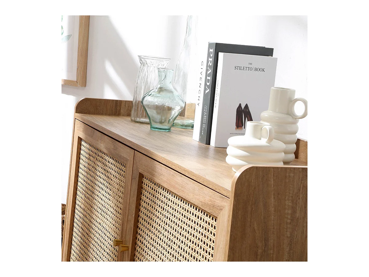 Buffet 2 Portes en Cannage Rotin L110 cm - PALMO