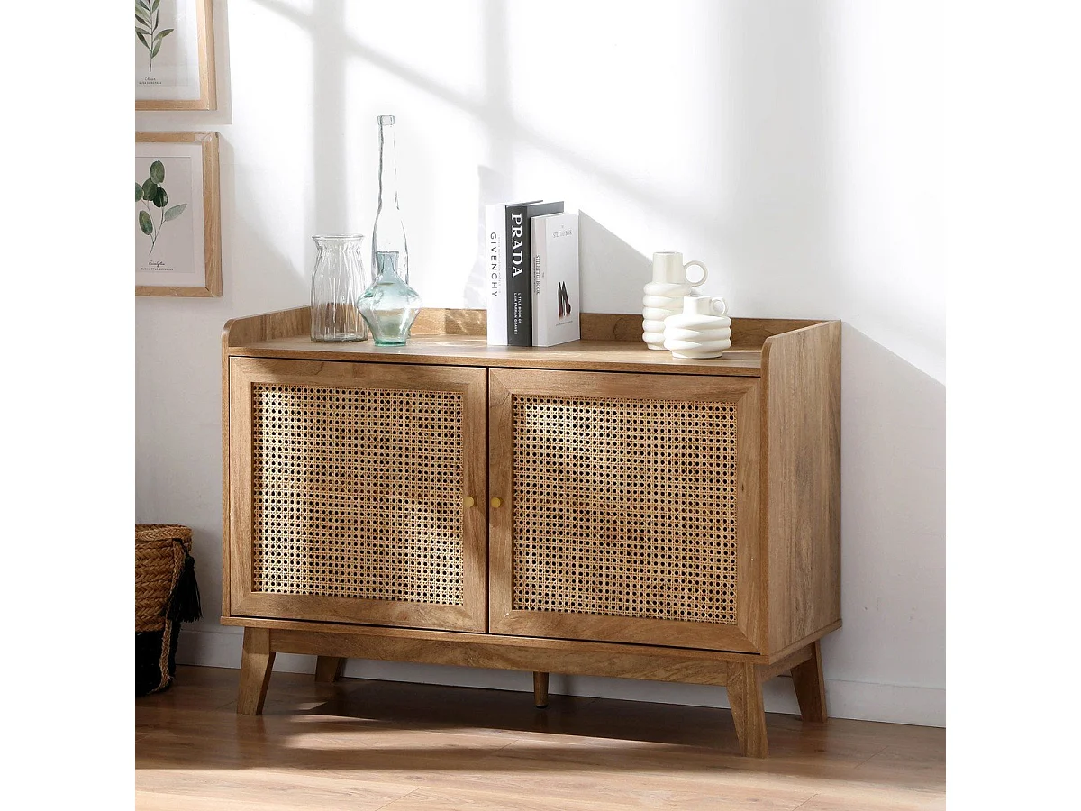 Buffet 2 Portes en Cannage Rotin L110 cm - PALMO