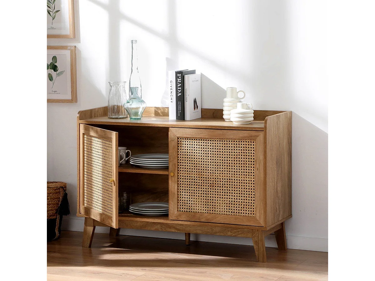 Buffetkast 2 Deuren in Rotanvlechtwerk L110 cm - PALMO