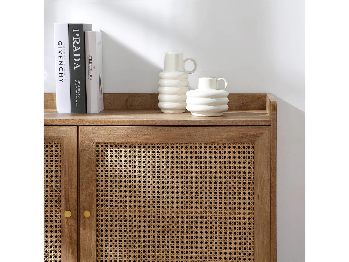 Buffet 2 Portes en Cannage Rotin L110 cm - PALMO