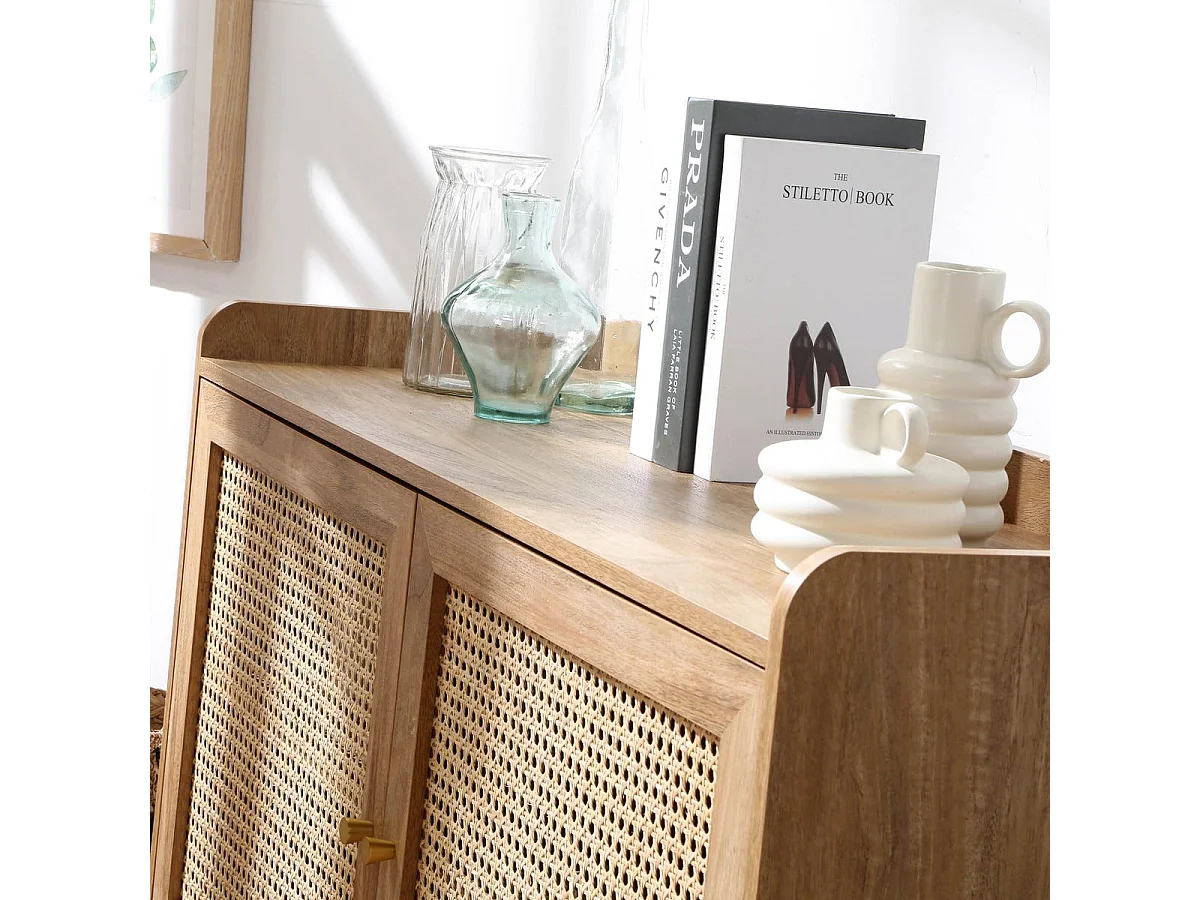 Buffet 2 Portes en Cannage Rotin L110 cm - PALMO