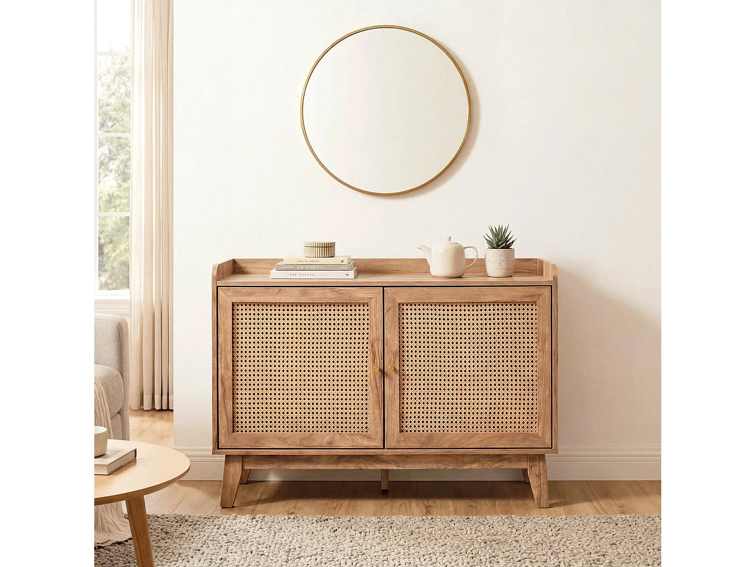 Buffetkast 2 Deuren in Rotanvlechtwerk L110 cm - PALMO