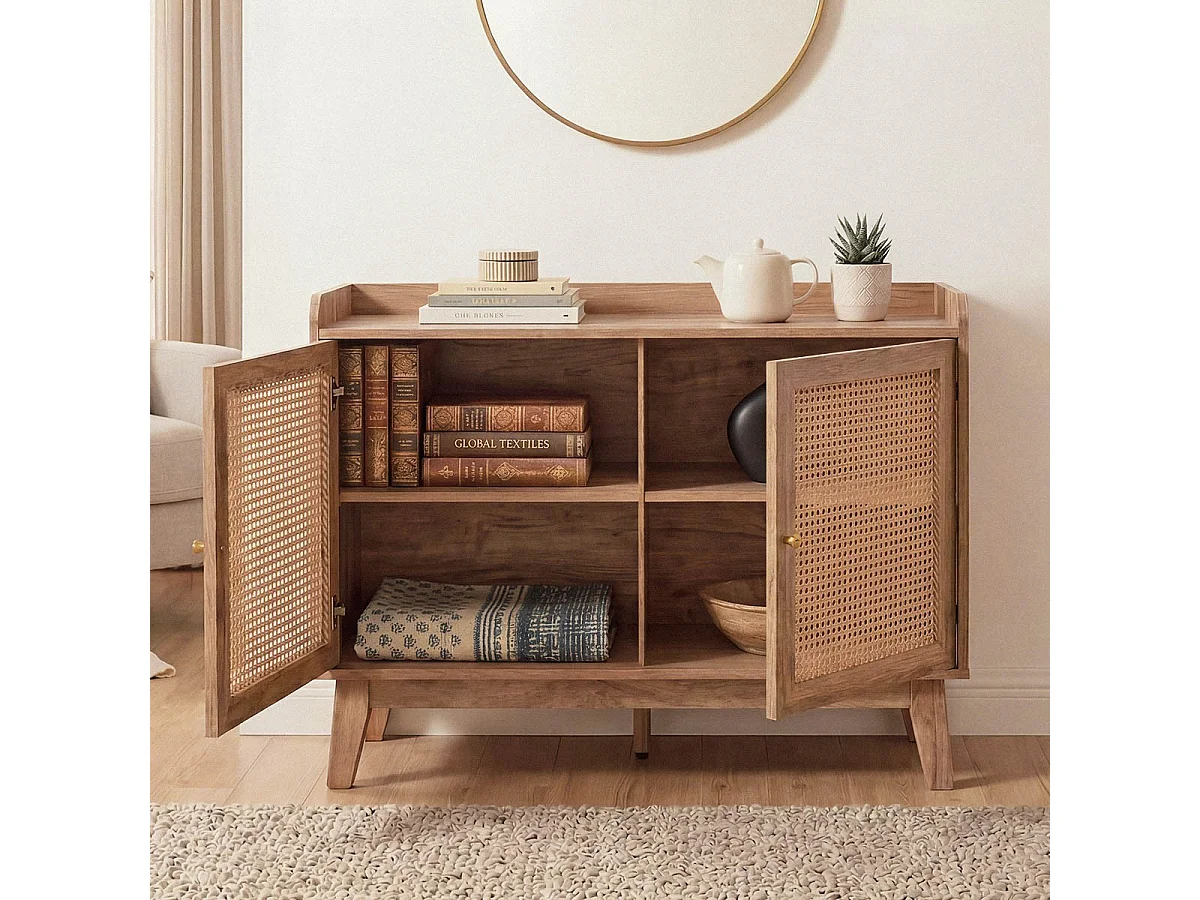 Buffet 2 Portes en Cannage Rotin L110 cm - PALMO