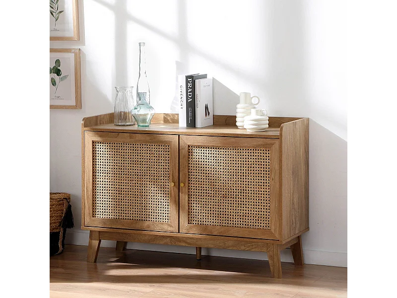 Buffetkast 2 Deuren in Rotanvlechtwerk L110 cm - PALMO