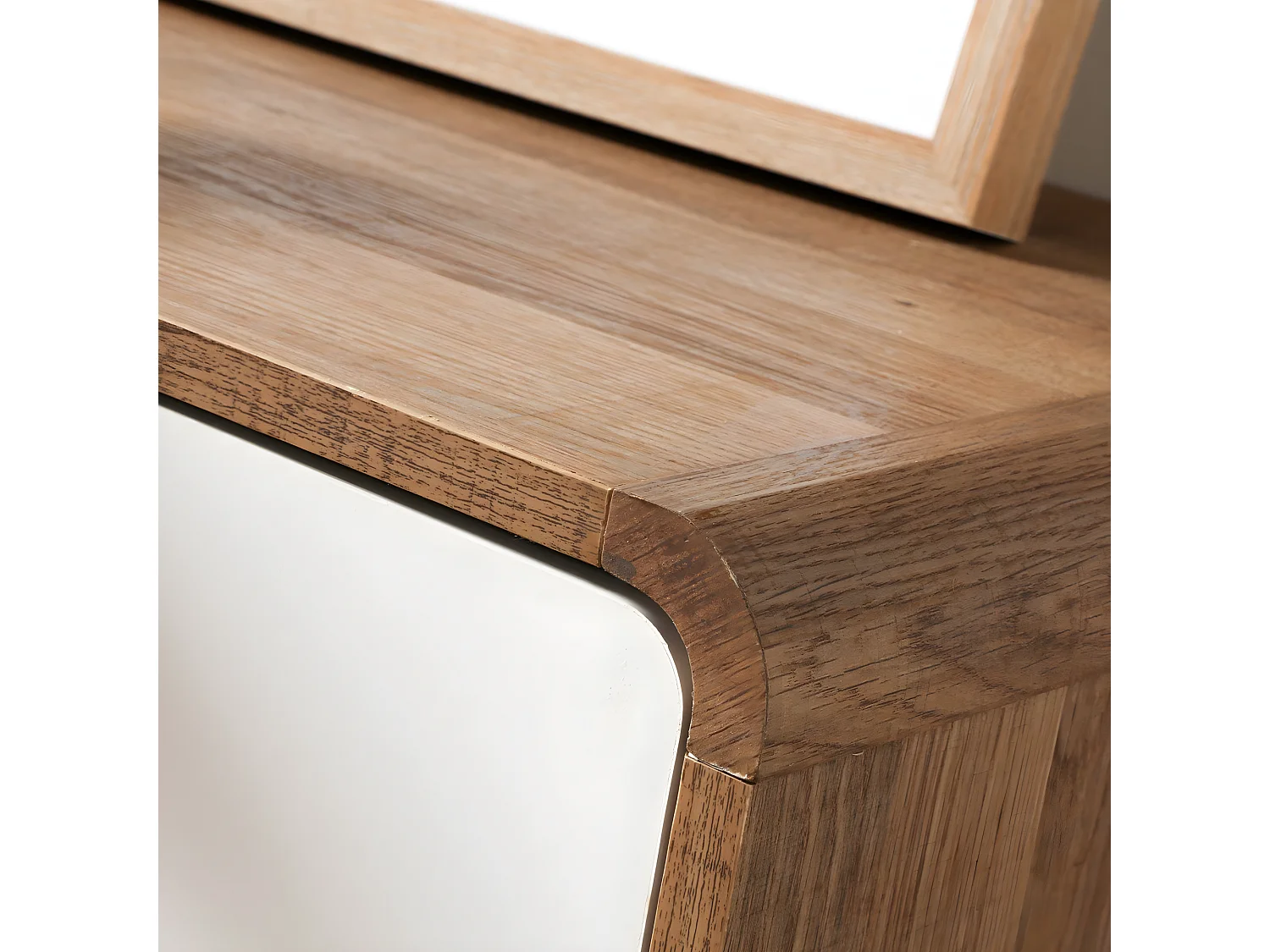 Cómoda de 6 Cajones Efecto Madera y Blanco - ALBURA