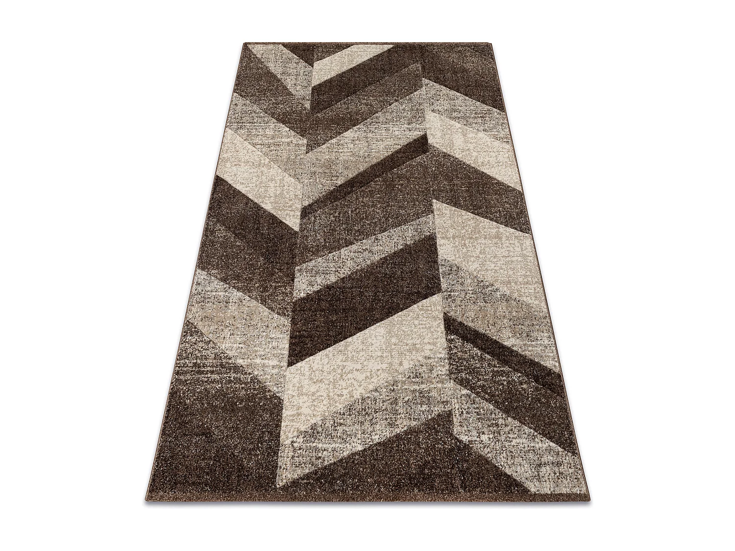 Tapis FEEL 5673/15044 CHEVRON marron foncé / beige / crème et gris 120x170 cm