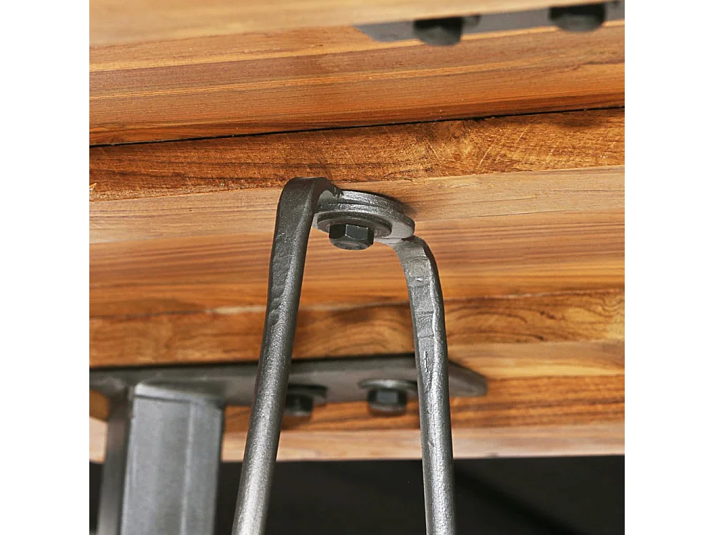 Table de bar Teck recyclé massif 60x60x107 cm