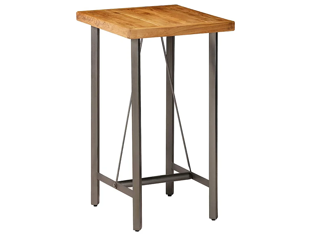 Tavolo da Bar in Teak Massello di Recupero 60x60x107 cm