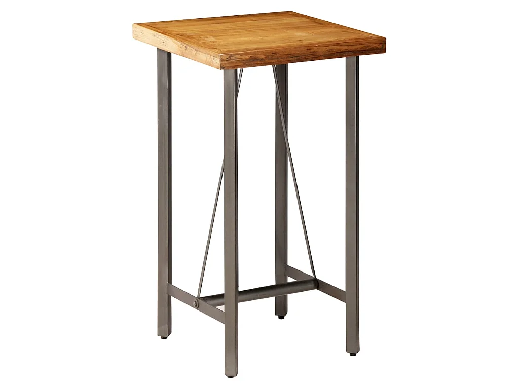 Tavolo da Bar in Teak Massello di Recupero 60x60x107 cm