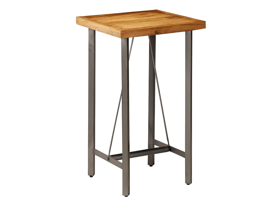 Tavolo da Bar in Teak Massello di Recupero 60x60x107 cm