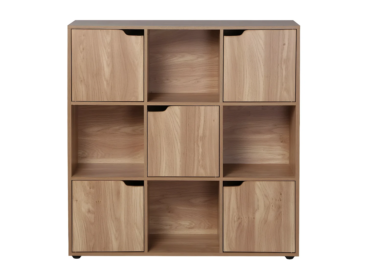 Meuble 9 cases avec 5 portes décor bois L89cm - MODU