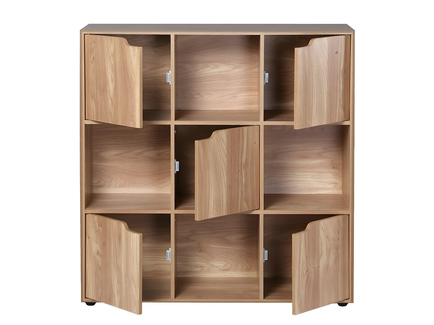 Meuble 9 cases avec 5 portes décor bois L89cm - MODU