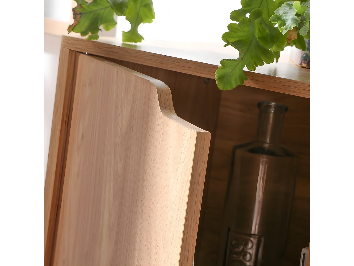 Meuble 9 cases avec 5 portes décor bois L89cm - MODU