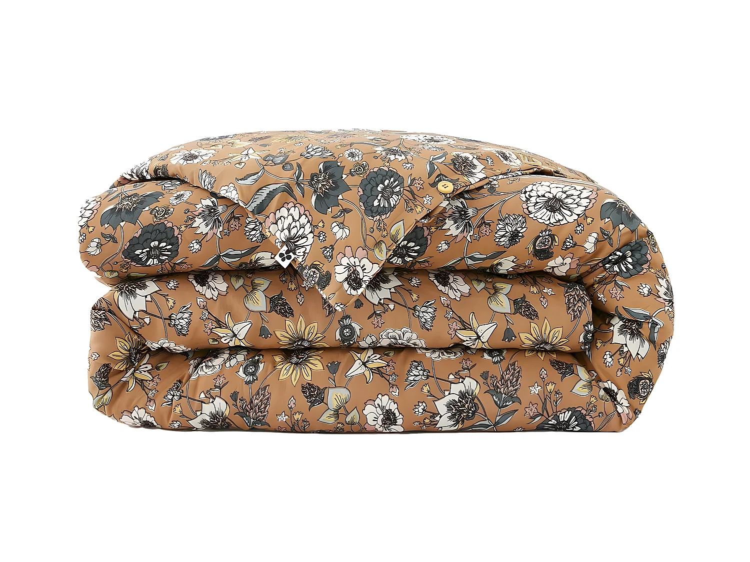 OXALIS - Housse de Couette 140x200cm Gaze de Coton Motifs Fleurs