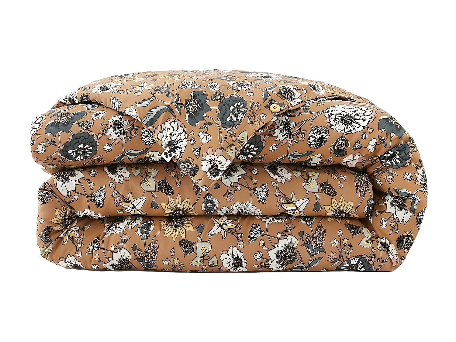 OXALIS - Housse de Couette 140x200cm Gaze de Coton Motifs Fleurs