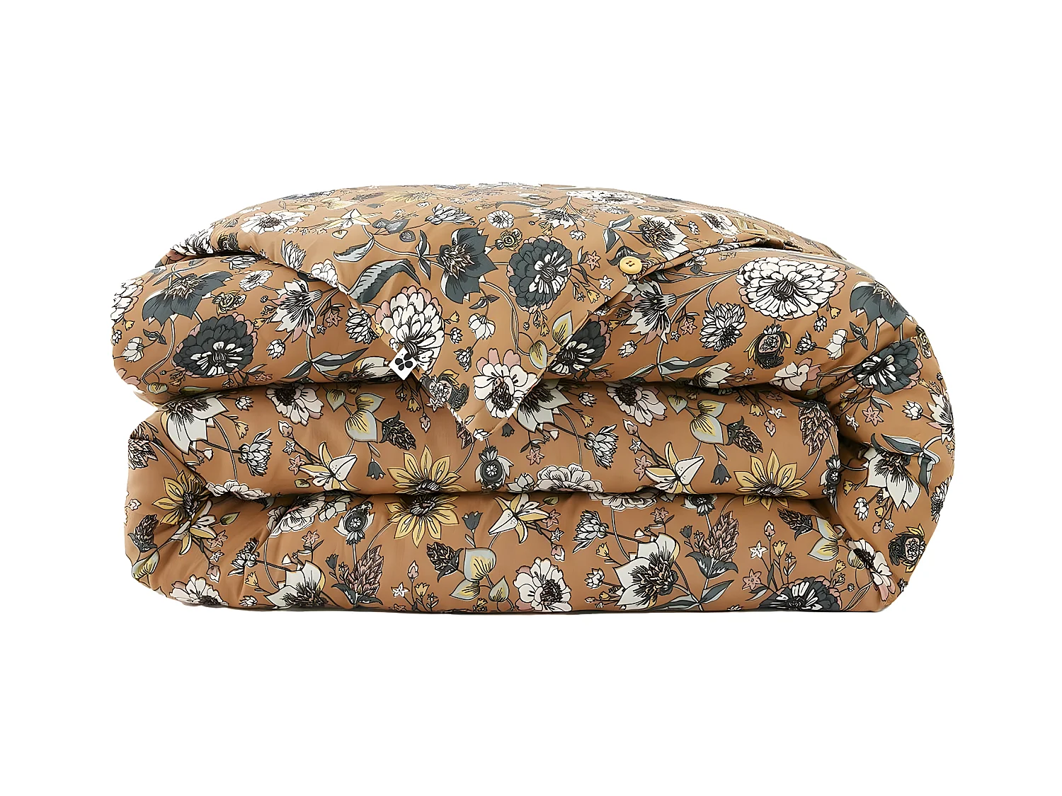 OXALIS - Housse de Couette 200x200cm Gaze de Coton Motifs Fleurs
