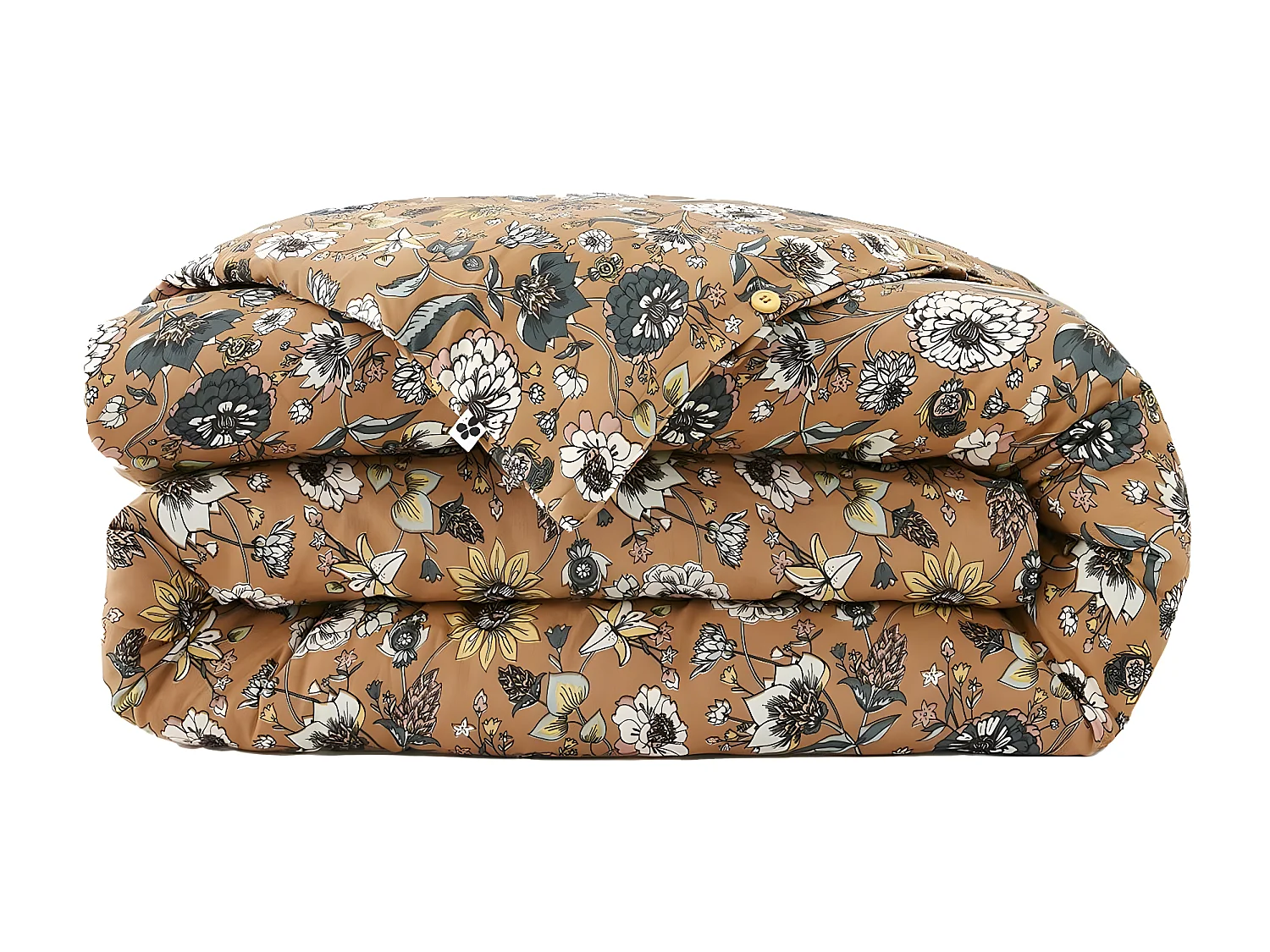 OXALIS - Housse de Couette 200x200cm Gaze de Coton Motifs Fleurs