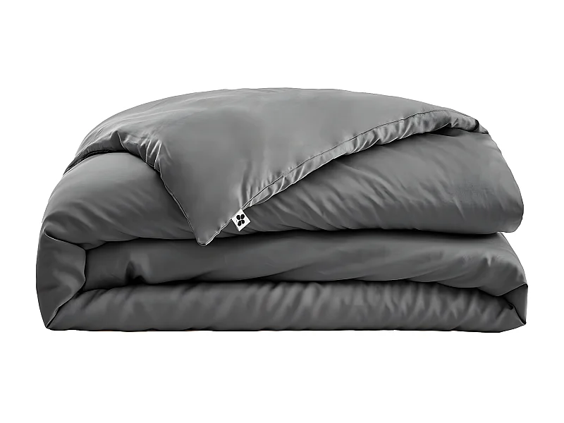 DALIA - Housse de Couette 260x240cm 100 % Viscose de Bambou Granit