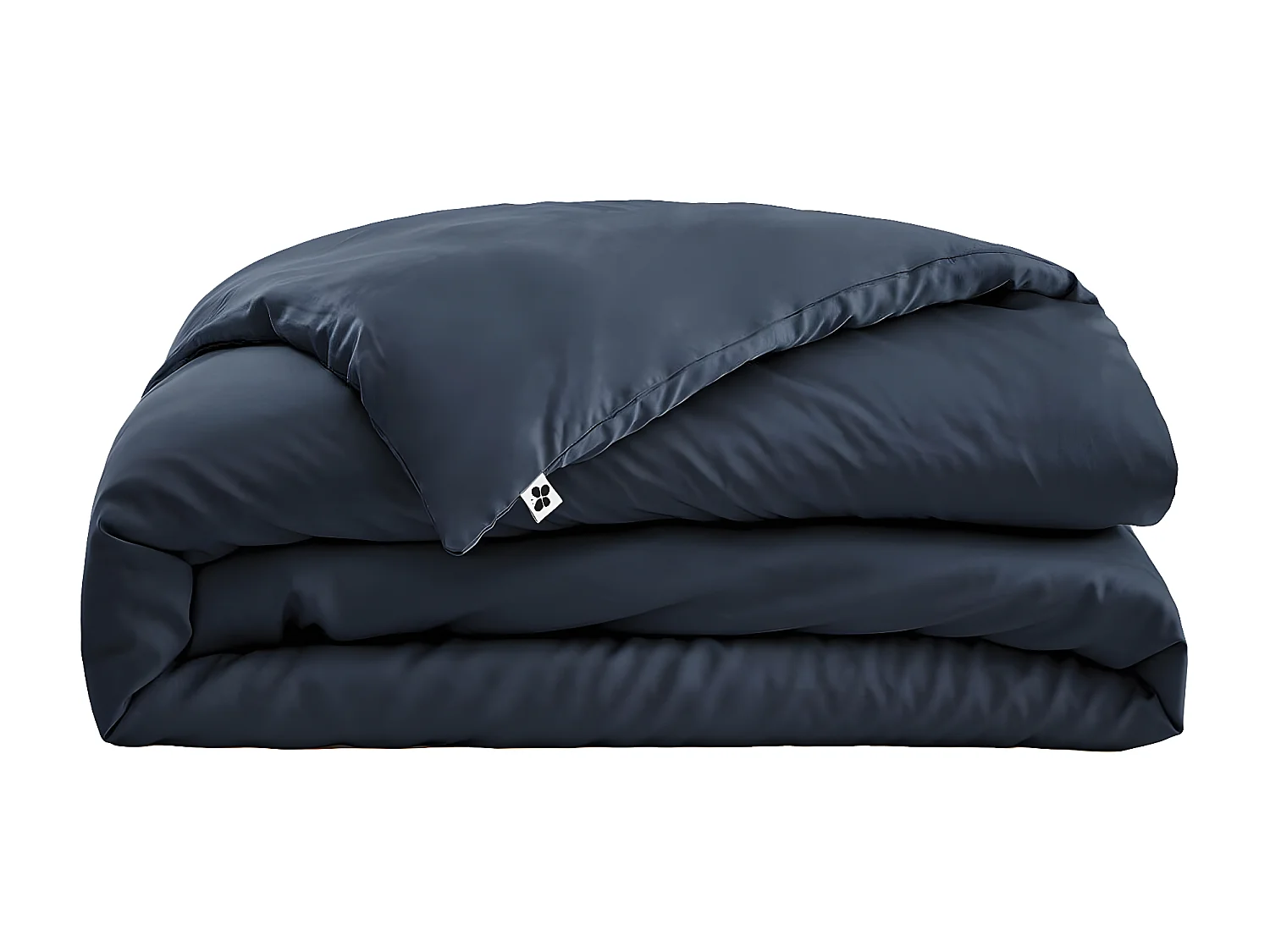 DALIA - Housse de Couette 260x240cm 100 % Viscose de Bambou Bleu nuit