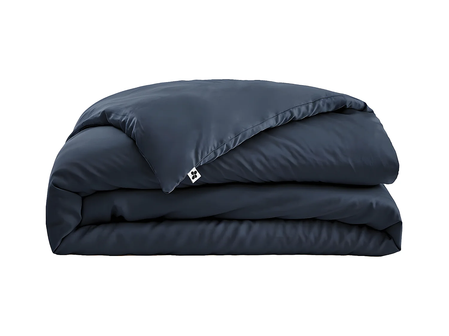 DALIA - Housse de Couette 260x240cm 100 % Viscose de Bambou Bleu nuit