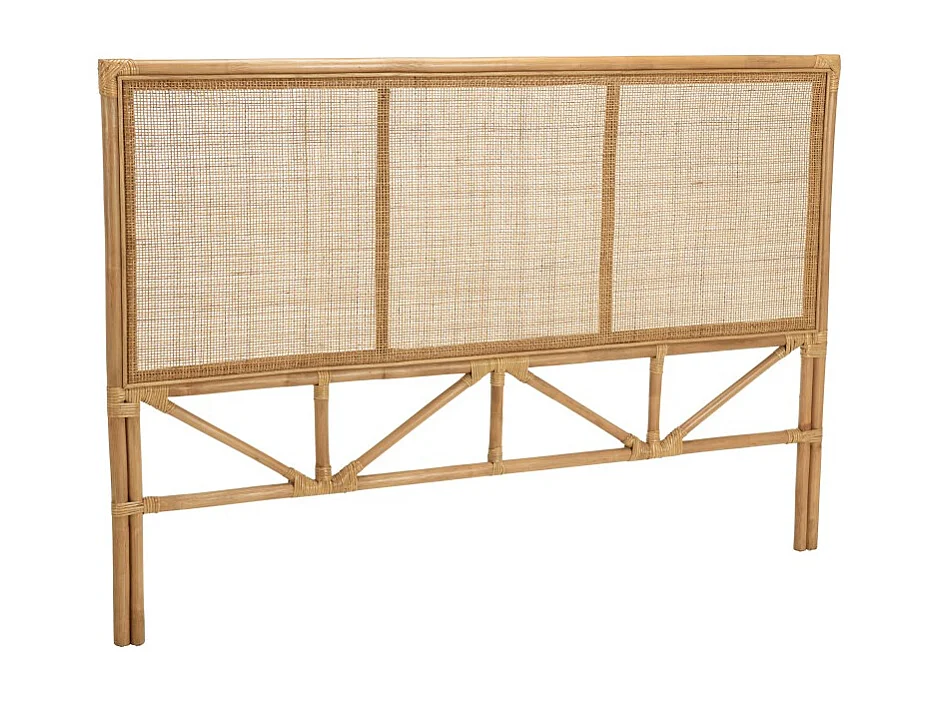 KALLY - Tête de lit rect. 140/160cm 'cannage' rotin couleur brun miel