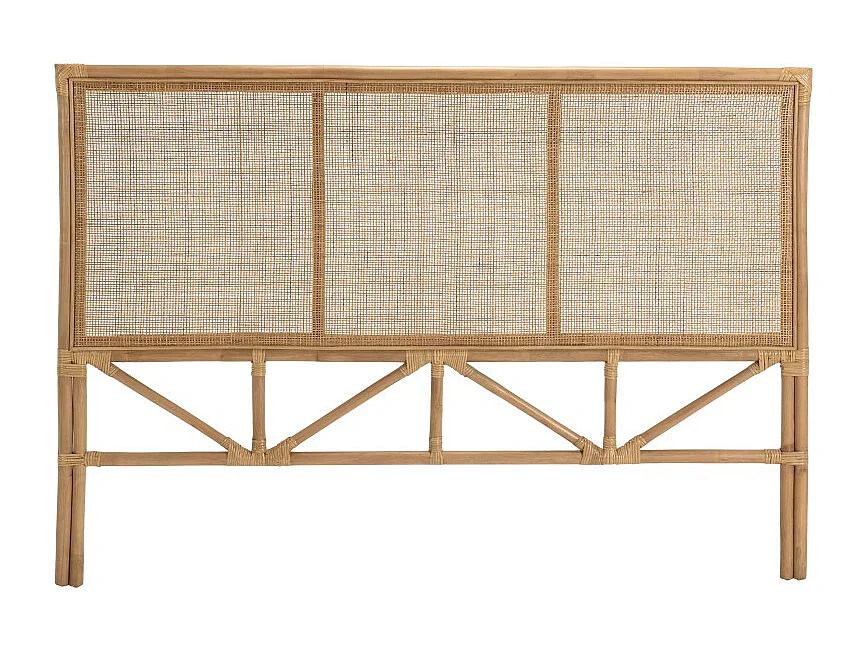 KALLY - Tête de lit rect. 140/160cm 'cannage' rotin couleur brun miel