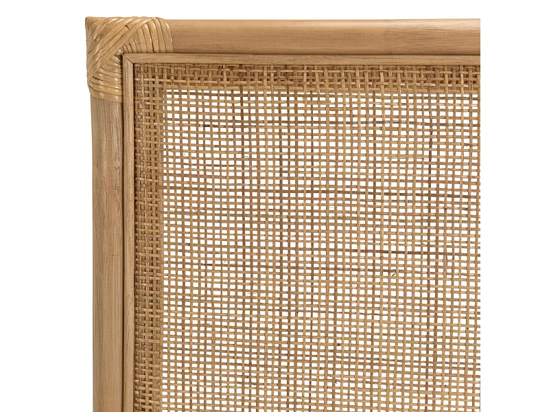 KALLY - Tête de lit rect. 140/160cm 'cannage' rotin couleur brun miel