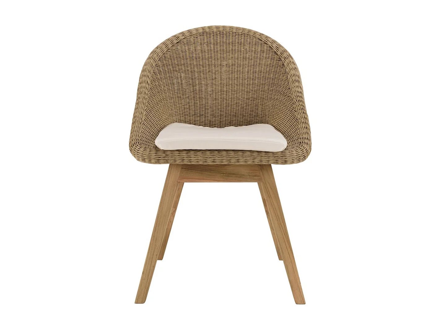 KALLY - Lot 2 chaises jardin rotin synth. avec coussin pieds évasés