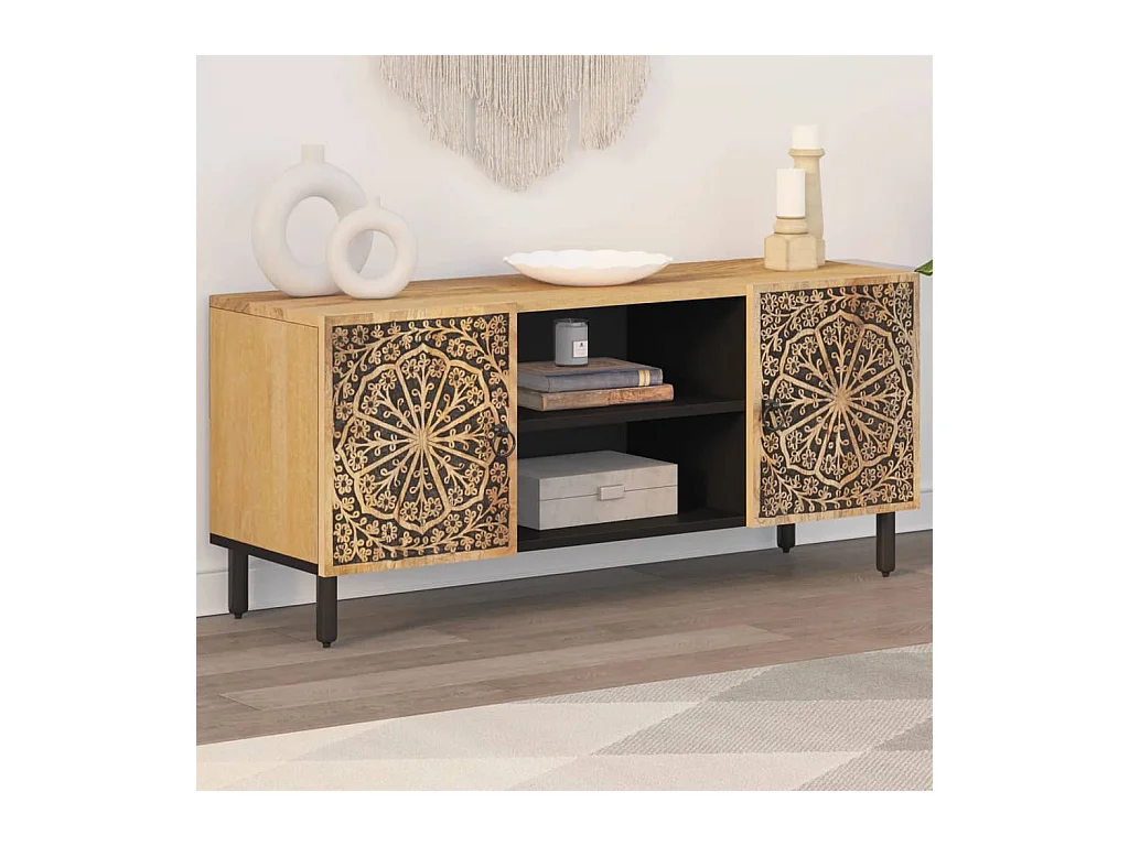 Móvel de TV 105x33x46 cm madeira de mangueira maciça