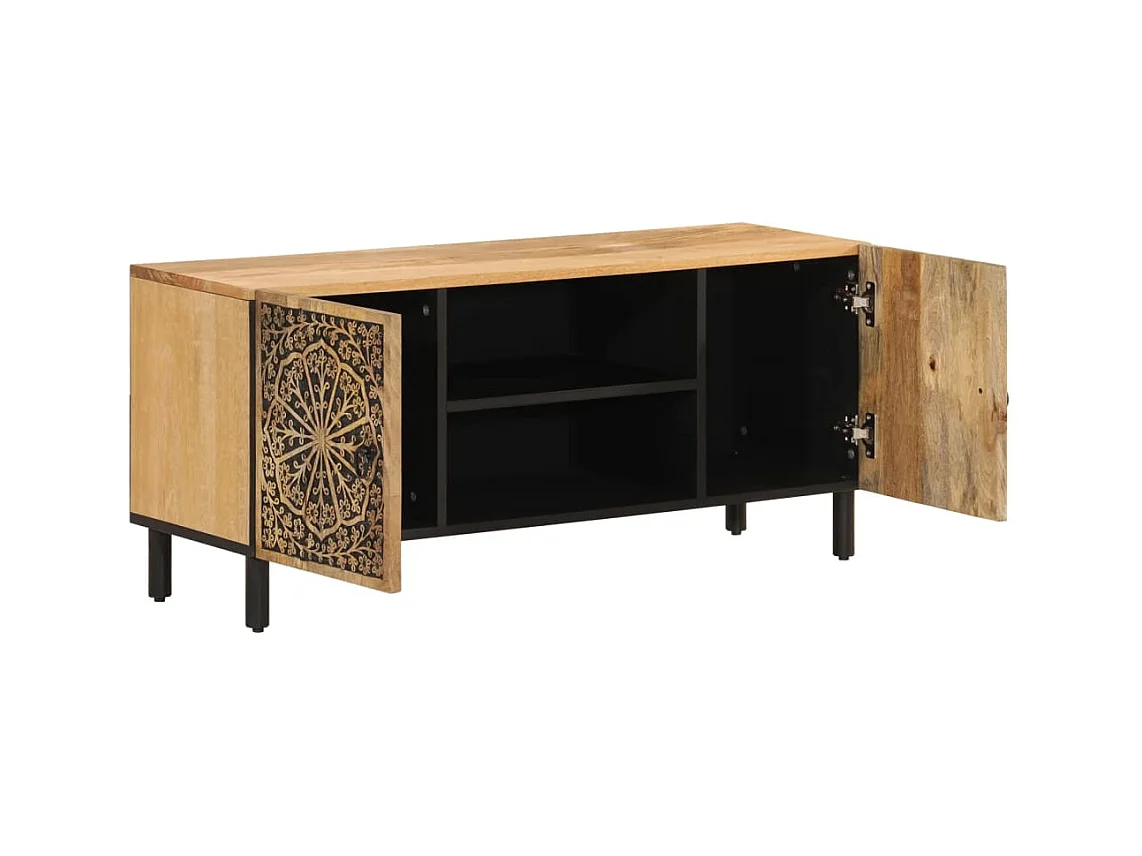 Móvel de TV 105x33x46 cm madeira de mangueira maciça