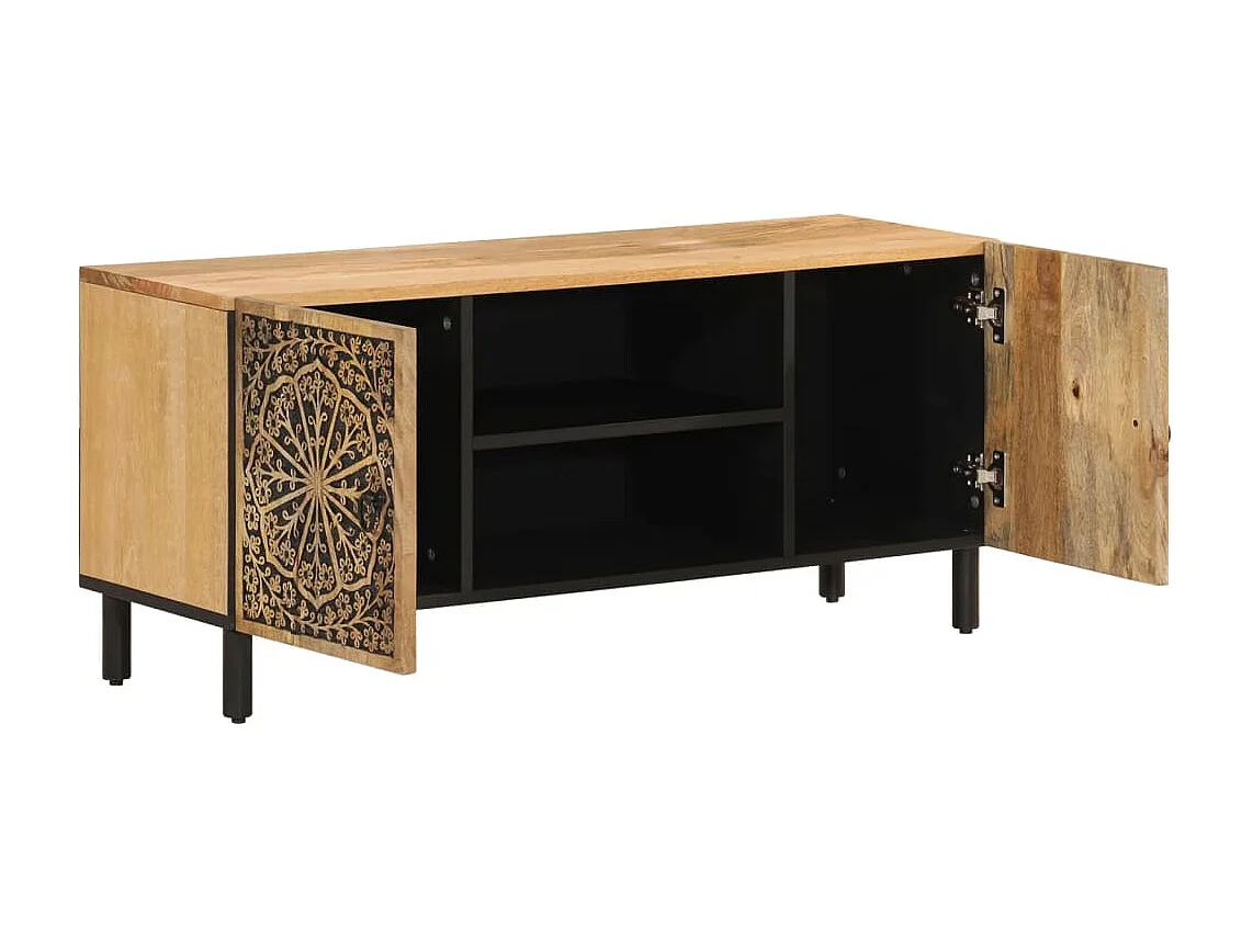Meuble TV 105x33x46 cm Bois massif de manguier