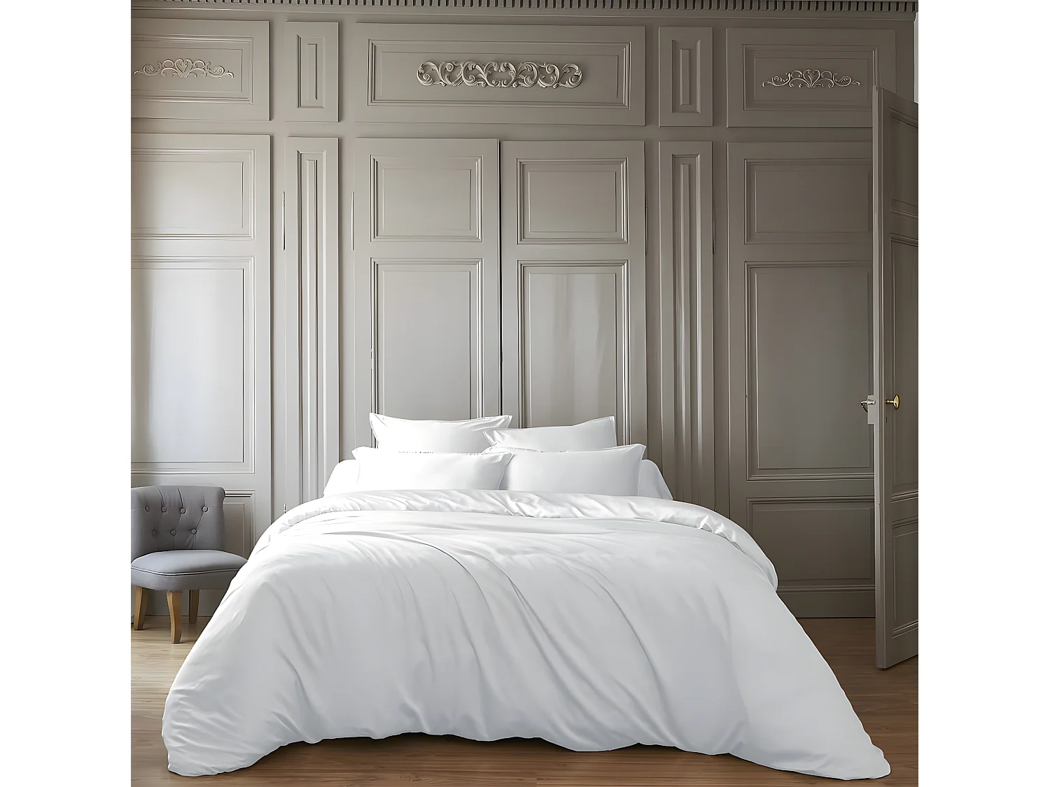 DALIA - Drap Housse 160x200cm 100 % Viscose de Bambou Chantilly