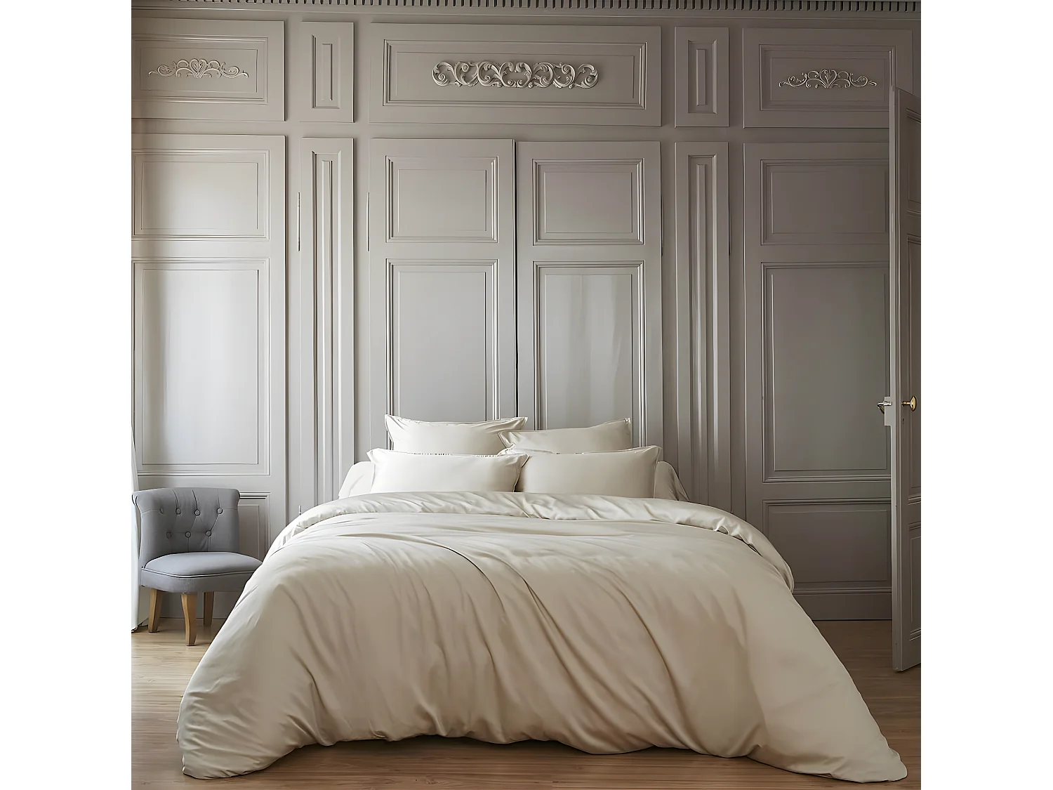 DALIA - Taie d'Oreiller 50x70cm 100 % Viscose de Bambou Pampa